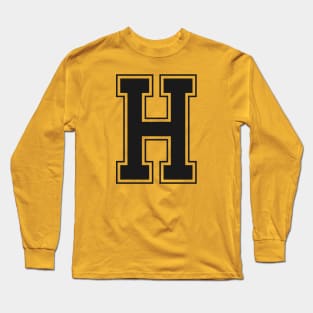 Monogram Black Yellow College House Initial H Long Sleeve T-Shirt